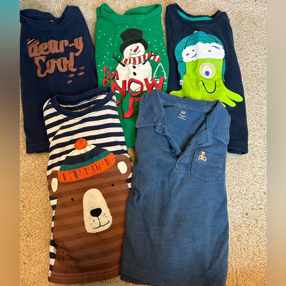 Toddler long sleeve shirts lot of 5 - Picture 1 of 6